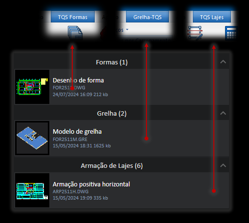 Exemplo da interface do TQS V25