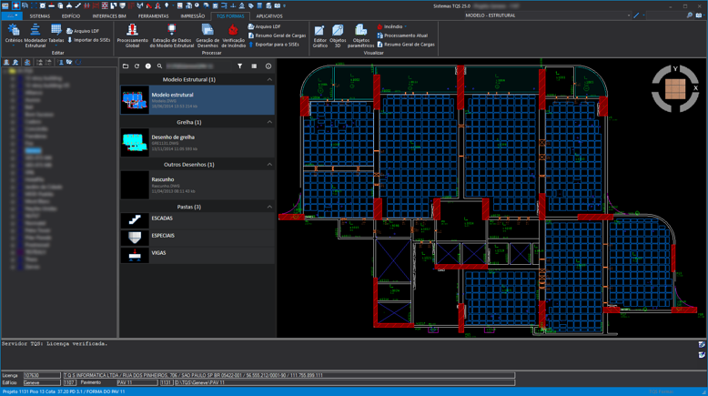 Exemplo da interface do TQS