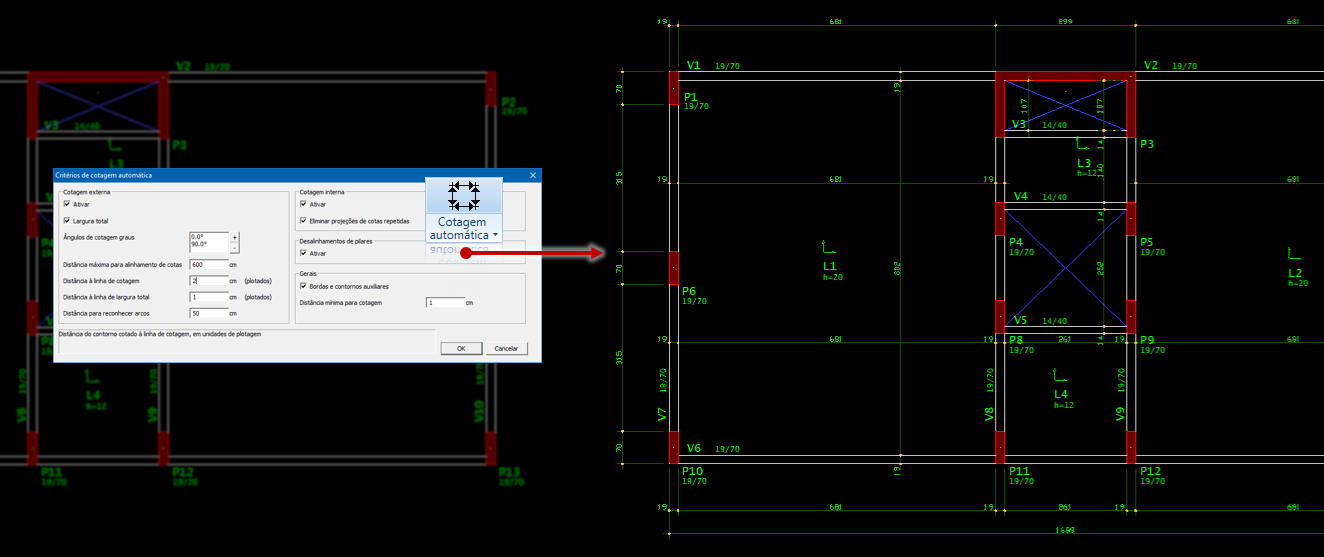 Exemplo da interface do TQS V25