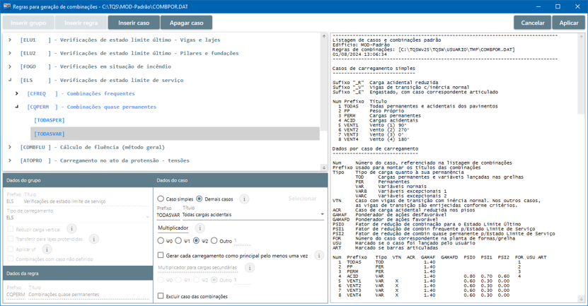 Exemplo da interface do TQS V25