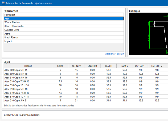 Exemplo da interface do TQS V25