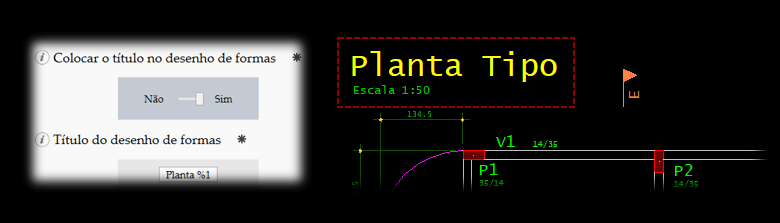 Plotagem | Título e texto da escala automaticamente inseridos nos desenhos de fôrma.